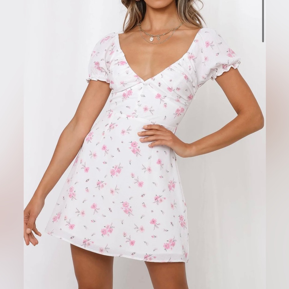 Hello Molly White Floral Dress